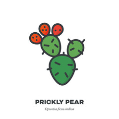 Wall Mural - Prickly pear fruit icon, filled outline style vector