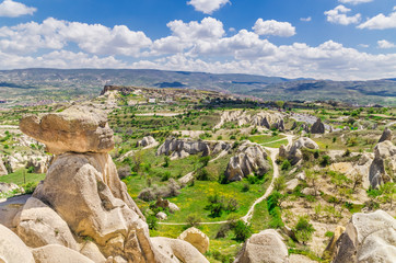 Poster - View of the Fairy Chimneys Peri Bacalari in Avanos Urgup Goreme Cappadocia Turkey