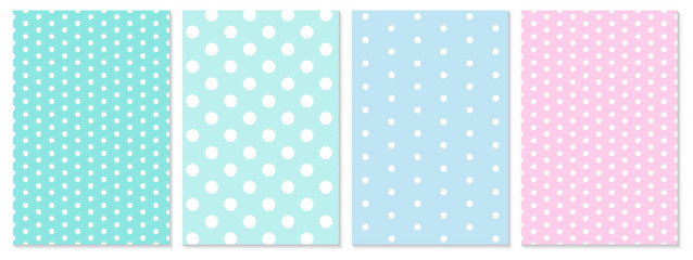 Wall Mural - Polka dot pattern vector. Baby background.