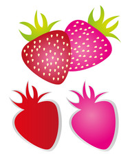 Poster - cute strawberry cartoon isolated over white backrground vector