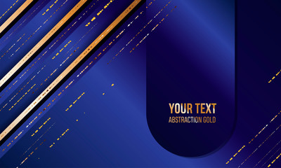 Abstract luxury dark blue and golden line