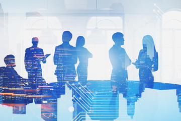 Poster - Business team in office, business interface