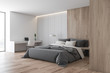© ImageFlow - White and wood bedroom and home office corner