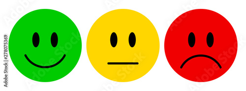 Cuadros en Lienzo Vector illustration of facial expressions - smiley icon set