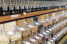 Bulk Food Dispensers Of Healthy Nuts, Grains, Pasta, Spices And Much More.
