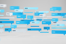 Blue And White Text Message Templates On White