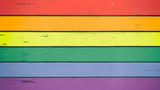 Fototapeta Tęcza - holztextur Regenbogenfarben Regenbogen Symbol Homosexualität