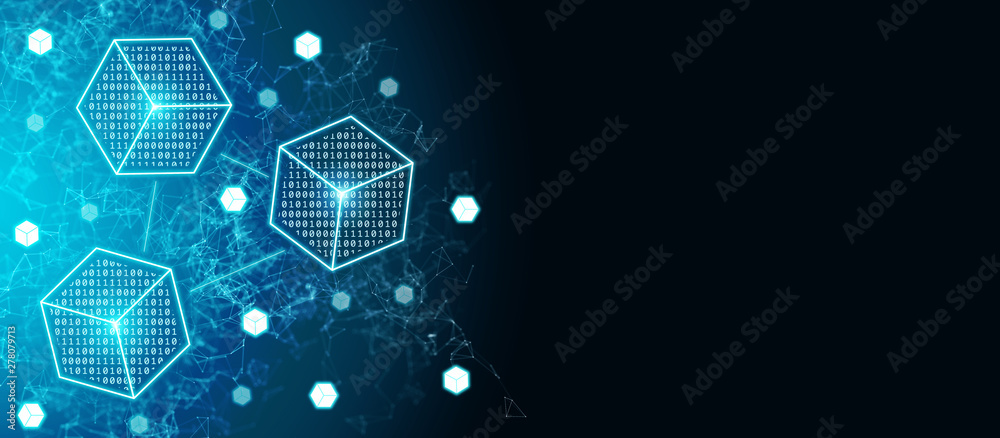 Decentralize future business innovation blockchain technology token money bank bitcoin. Trust Safe fintech clouds security crypto for digital ai supply chain smart contract transaction protection