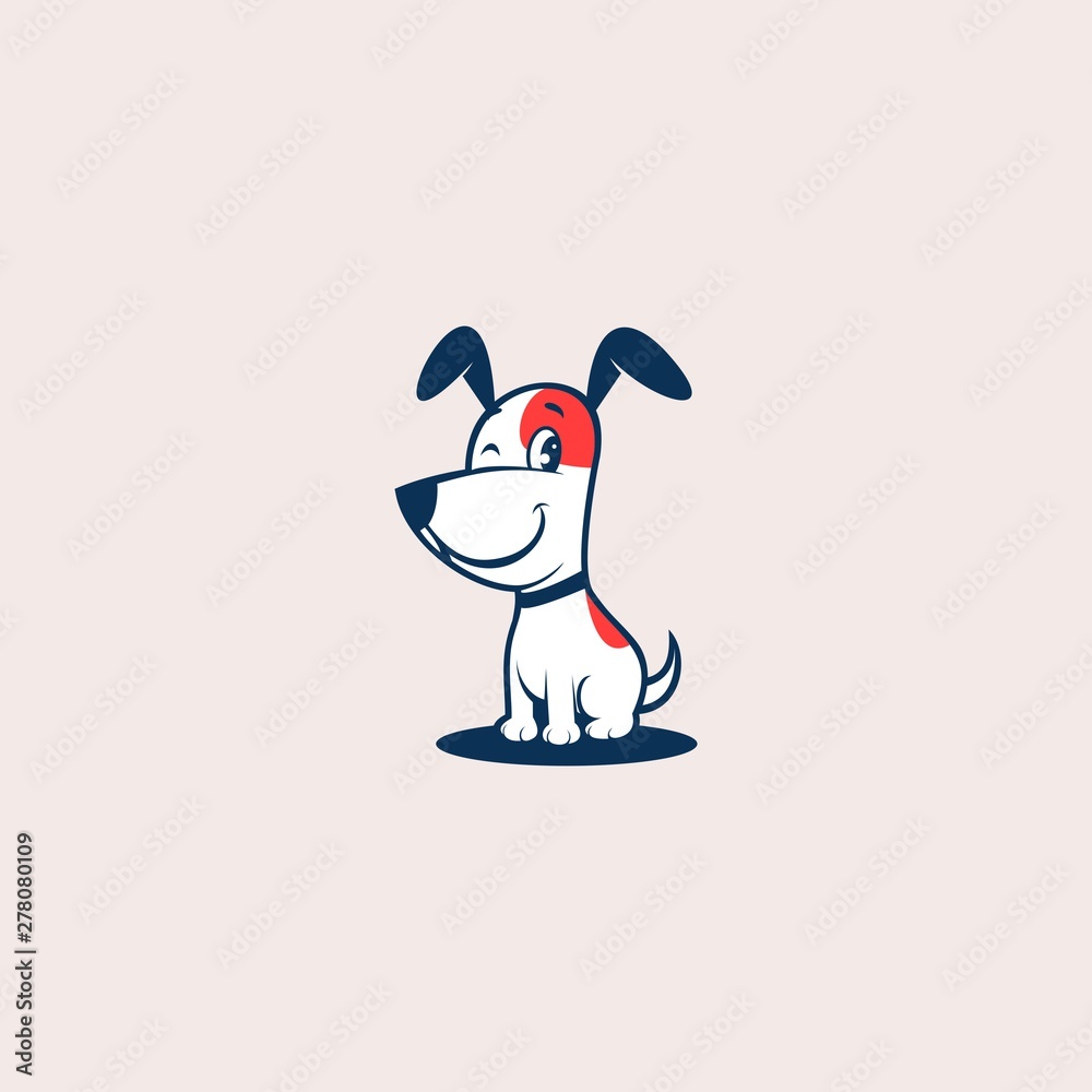 Cute Dog logo design vector illustration Stock Vector | Adobe Stock