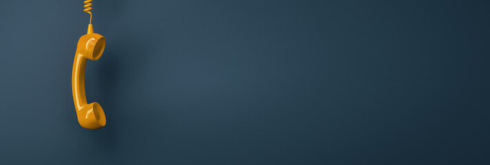 shot of a landline telephone receiver with copy space for individual text