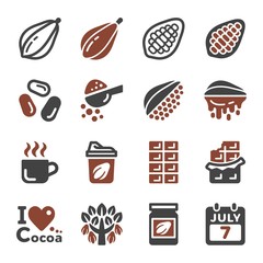 Wall Mural - chocolate and cocoa icon set,vector and illustration