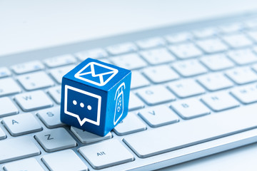 Hotline support contact communication concept
