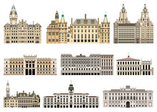 Vector Collection High Detailed Isolated City Halls, Landmarks, Cathedrals, Temples, Churches, Palaces And Other Skyline Elements