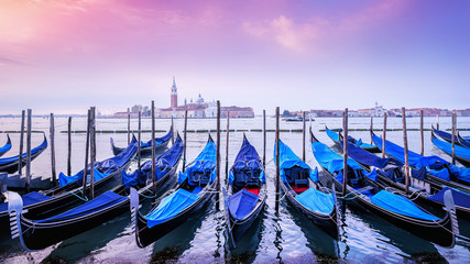 gondolas on grand canal in venice