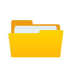Leinwandbilder - web computer yellow folder with documents files for design on white, stock vector illustration