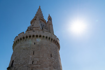 Wall Mural - Tour de la lanterne in La Rochelle in sunny blue sky France