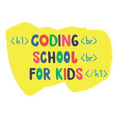 Children coding vector illustration