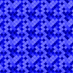 Poster - Dark seamless abstract geometrical diagonal square pattern background - blue vector design from squares
