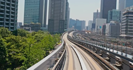 Wall Mural - Yurikamome Transit System in Odaiba of Japan