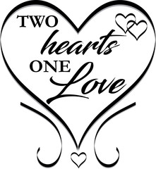 two hearts one love wedding design