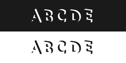 Wall Mural - a, b, c, d, e, logo set, modern 3d design letter character	