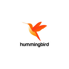 Wall Mural - Hummingbird Logo Stock Vector Template