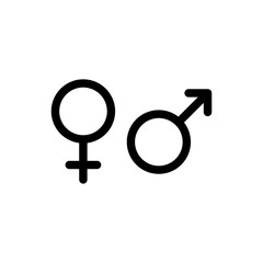  Gender, male, female, sign symbol icon vector illustration