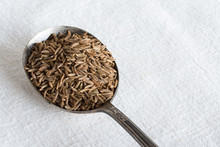 Caraway Seeds On A Vintage Spoon