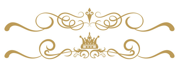 design elements on white background, ornament royal style, antiques, vintage, vector illustration