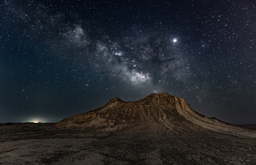 Wall Mural - mud volcano in the starry night