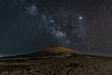 Wall Mural - mud volcano in the starry night