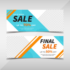 Wall Mural - Sale banner collection. Banner template for fashion sale, business promotion with geometric shapes and space for your image. Vol.104