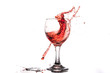© Vasily Popov - Red wine splash in a round glass on a white background