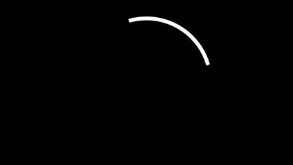 Poster - Abstract narrow neon line moving very fast in a circle isolated on black background, seamless loop. Animation. Glowing stripe flying on the same trajectory many times, monochrome.
