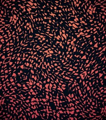 Poster - Abstract beautiful wavy mosaic, geometric pattern. Print. Chaotic red small particles on black background