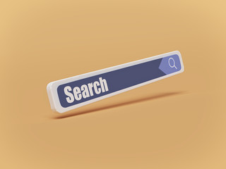 Poster - minimal search bar. 3d rendering