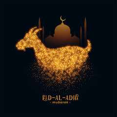 Wall Mural - Eid Al Adha greeting with goat and mosque design