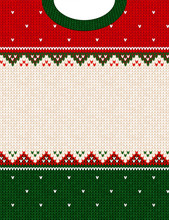 Ugly Sweater Merry Christmas Ornament Scandinavian Style Knitted Background Frame Border