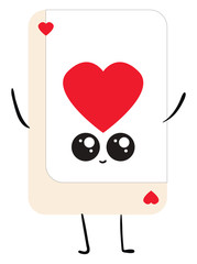 Sticker - Cute heart card, illustration, vector on white background.