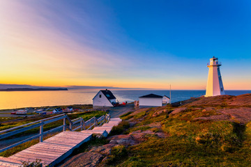 Wall Mural - View of Cape Spear Lighthouse at Newfoundland, Canada, during sunset