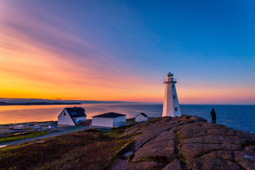 Wall Mural - View of Cape Spear Lighthouse at Newfoundland, Canada, during sunset