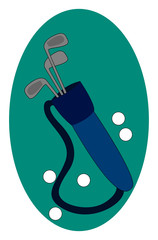 Sticker - Golf clubs, illustration, vector on white background.