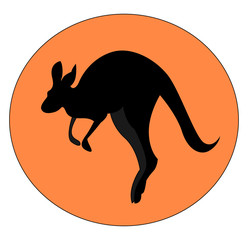 Wall Mural - Kangaroo jumping, illustration, vector on white background.