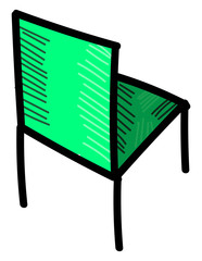 Wall Mural - Green chair, illustration, vector on white background.