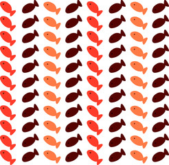 Sticker - Fishes wallpaper, illustration, vector on white background.