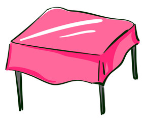 Canvas Print - Pink coffee table, illustration, vector on white background.