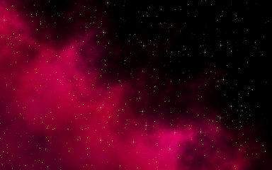 Colorful and beautiful space background. Outer space. Starry outer space texture. Templates, red background. 3D illustration