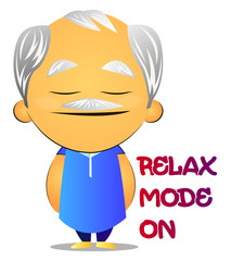 Sticker - Relaxed old man, illustration, vector on white background.