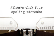 Always Check For Spelling Mistakes Typewriter Concept