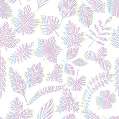  Seamless pattern with abstract  leaves. Vector illustration.